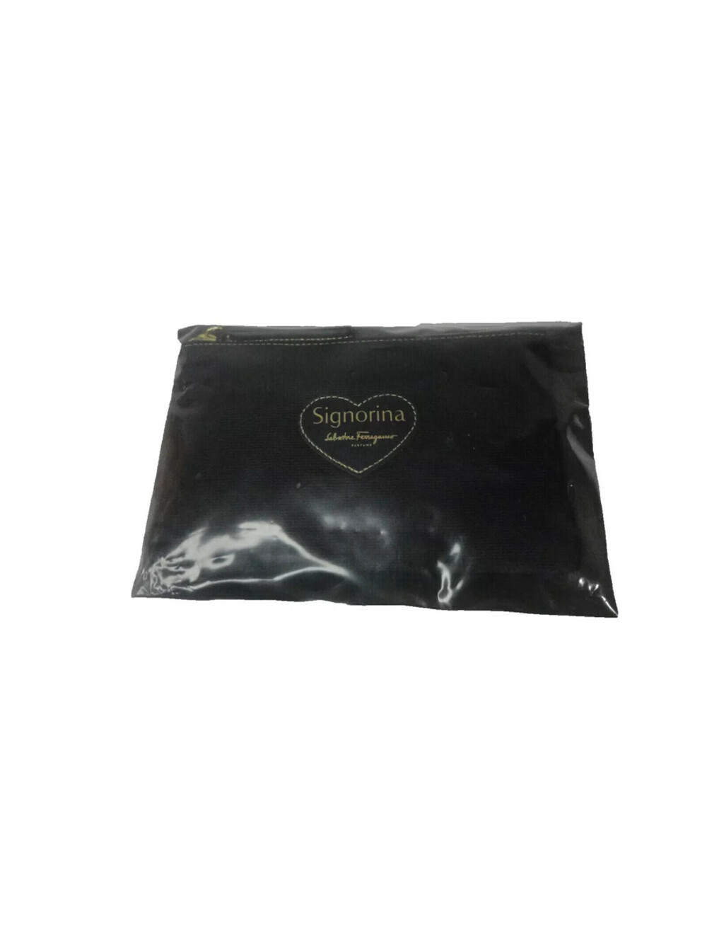 Salvatore Ferragamo Signorina Pochette Travel Pouch Zip Up Toiletry Bag Black
